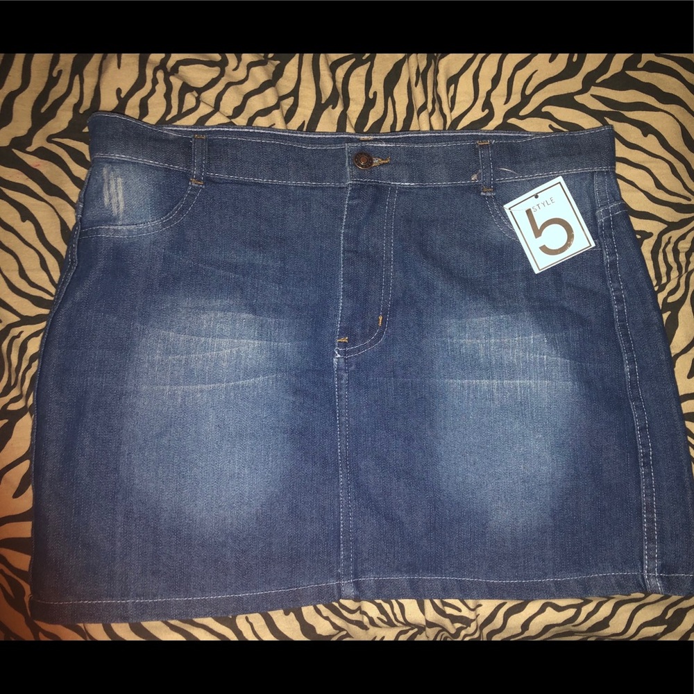 Dark Denim Wash Jean Skirt